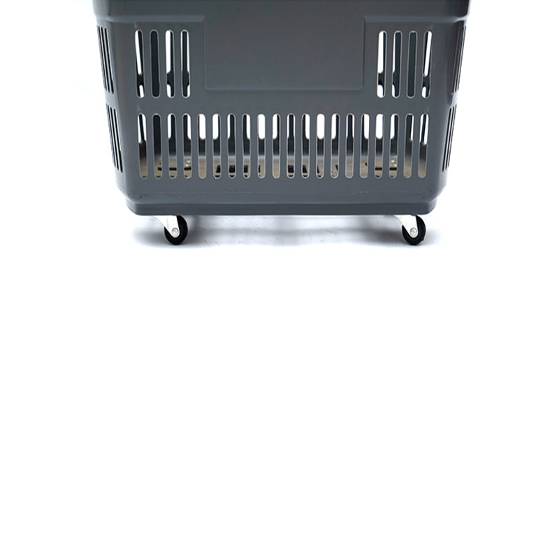 Supermarkt-Plastik kleiner vierrädriger Trolley-Einkaufskorb